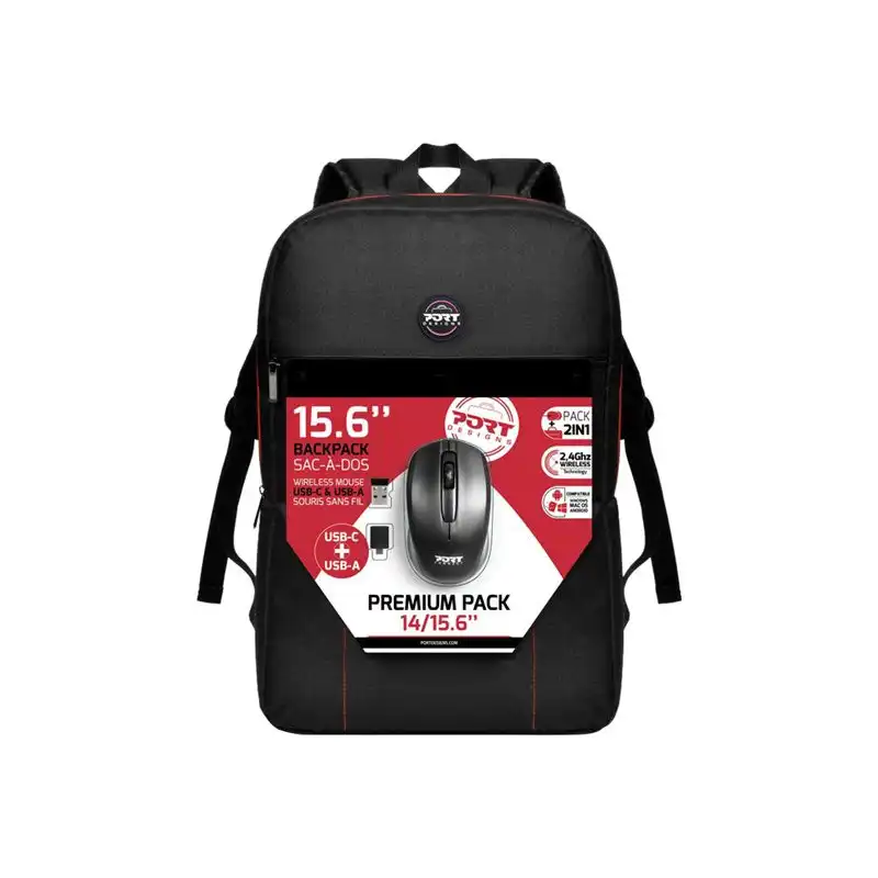 PORT Designs - Premium Pack - sac à dos pour ordinateur portable - 14" - 15.6" - avec souris optique sans fi... (501901)_1